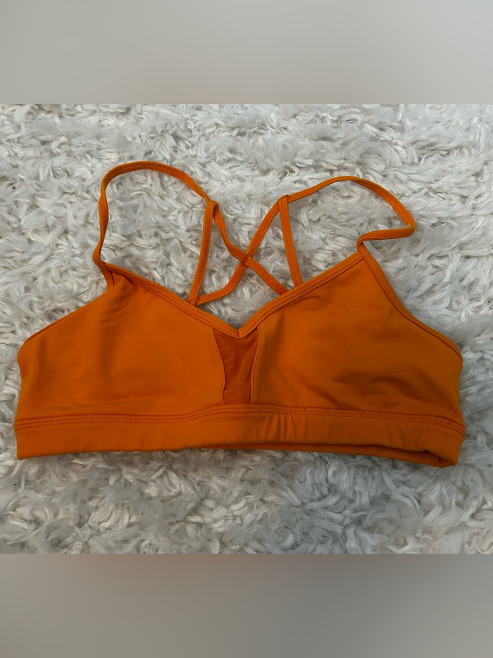 Women's Orange Strappy Sports Bra